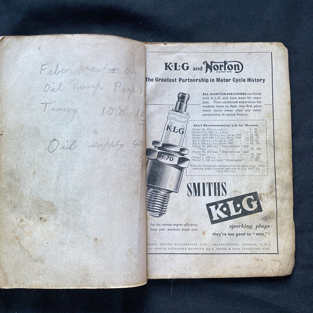 Pitmans Motor Cycle Library The Book of the NORTON WC Haycraft 1953 -(9597)