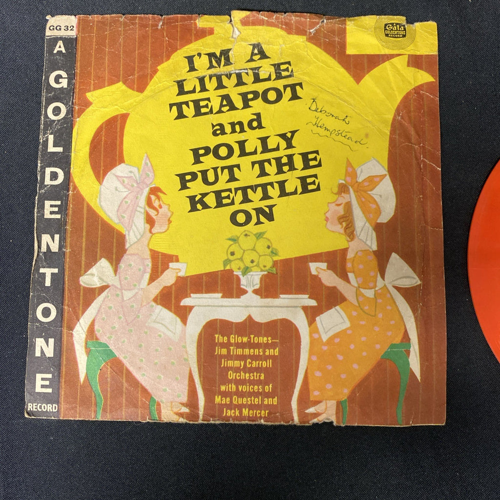 VINYL RECORD - Goldentone RED Vinyl I'm A Little Teapot / Polly kettle on - (1437)
