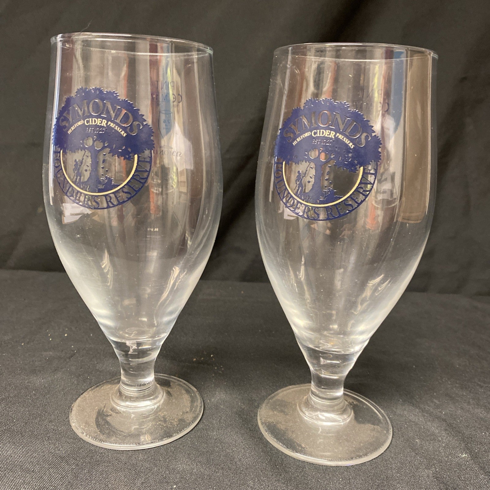 2X Symonds Pint Glasses Lager Beer Cider Drinks Home Bar Pub Party -(1330)