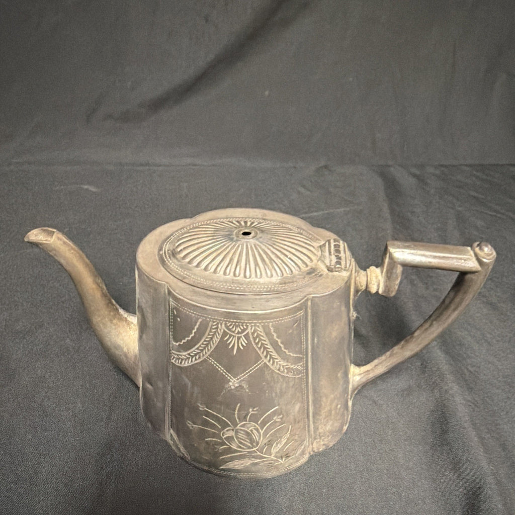 Antique Electroplated Brittania Metal Teapot Sheffield #4966 - (1914)