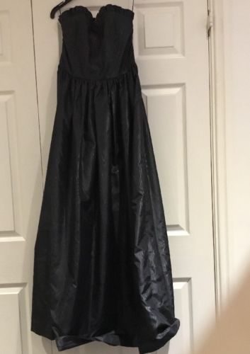 Vintage Ladies Dress Vivien Smith 1980’s Black Size 10 Ruffled Bust - (2545)