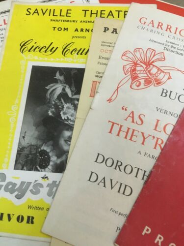 1950's Theatre Programmes x 14 - Garrick Apollo Saville Pavilion Theatre - (2955)