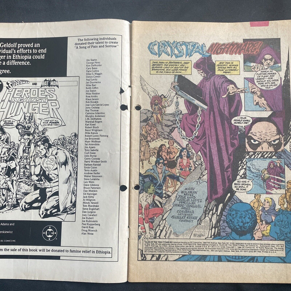 COMIC - DC Comics Tales of TEEN TITANS - Aug 1986 - KOLE - (8812)