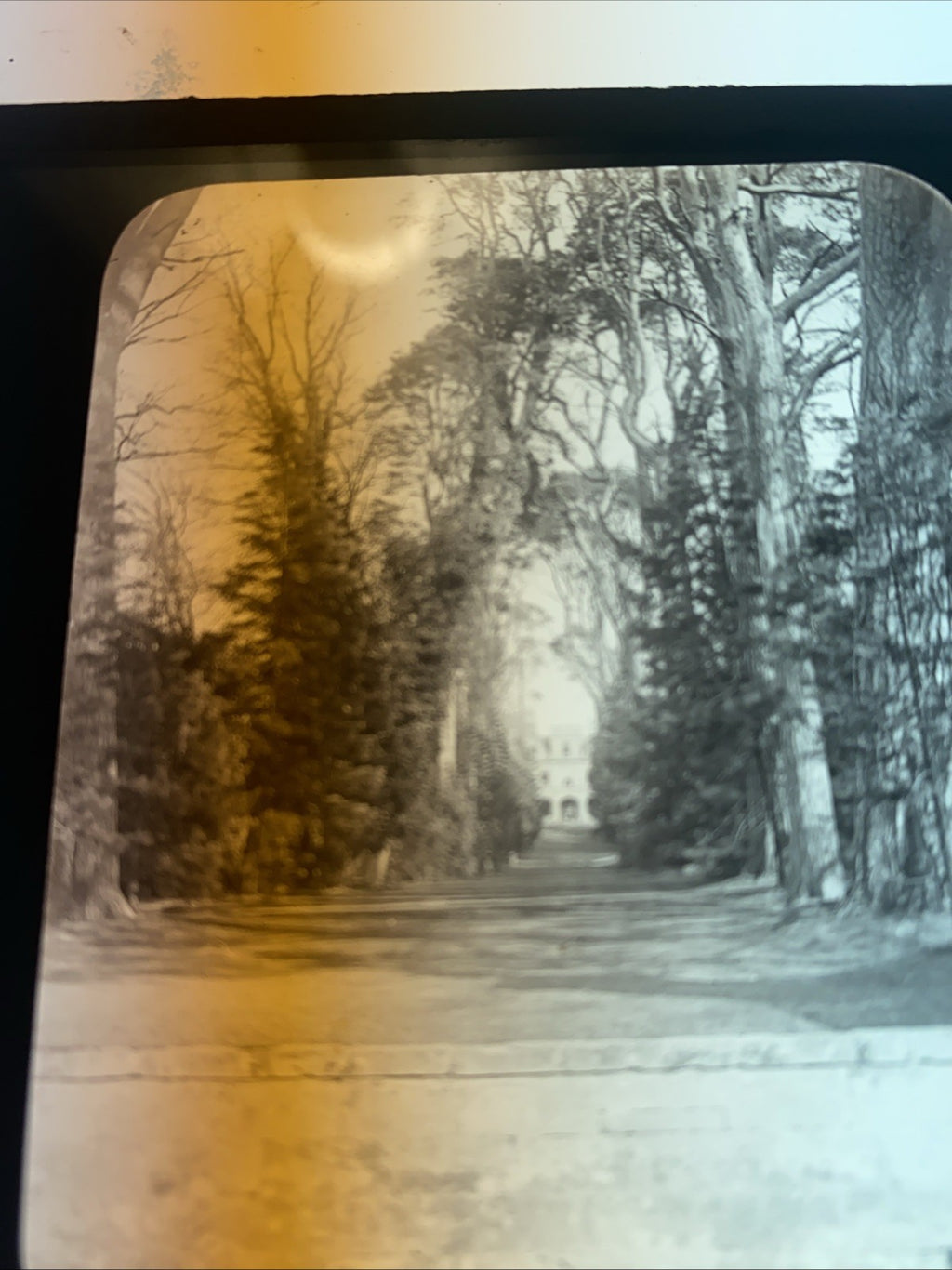 Magic Lantern Victorian Glass Square Antique Photo Guys Cliffe House Avenue 1067