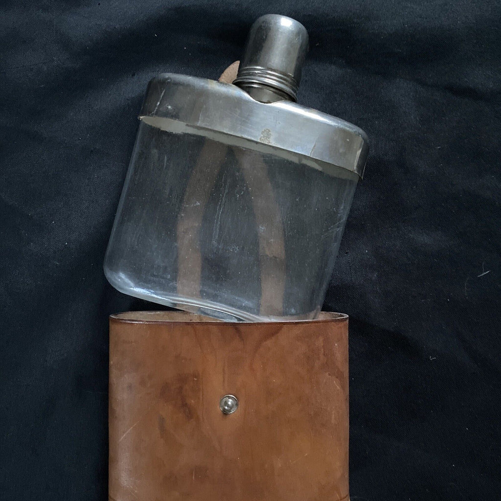 Vintage Hip Flask in Leather case marked Gottfried Hagen A.G. Koln Kalk - 9365