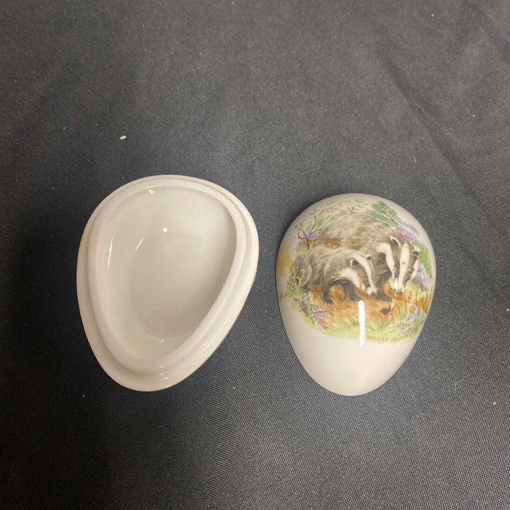 Trinket Box EGG - Coalport Bone China Country Friends Badger & Cub - (9191)