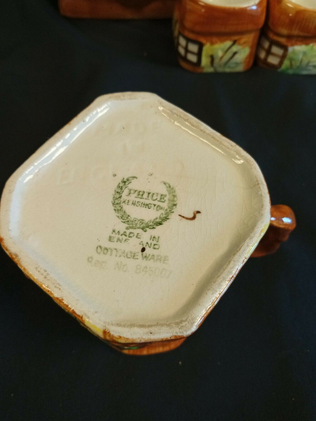 Price Kensington Ye Olde Cottage Teapot, Egg cups, Creamer, Sugar pot - (7901)