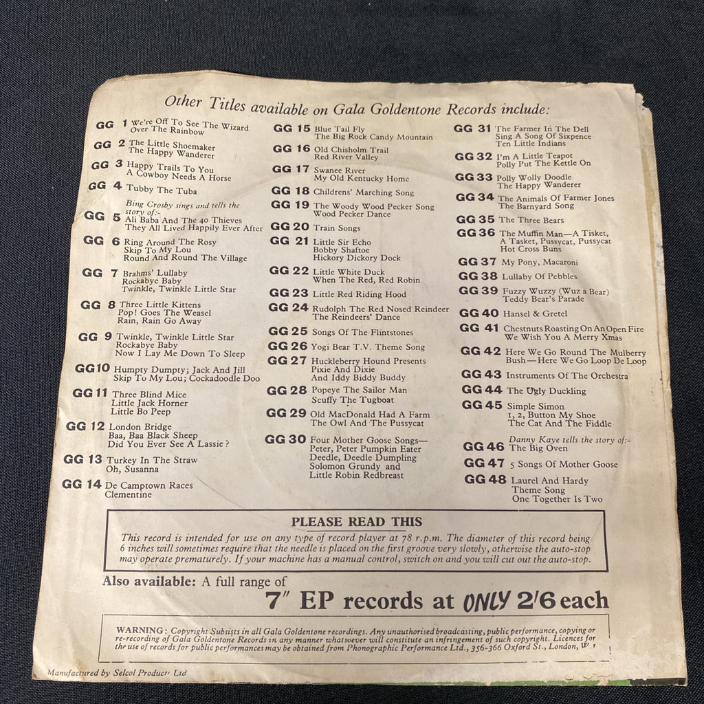 VINYL RECORD - Goldentone ORANGE Vinyl Simple Simon 1,2, Buckle etc - (1441)