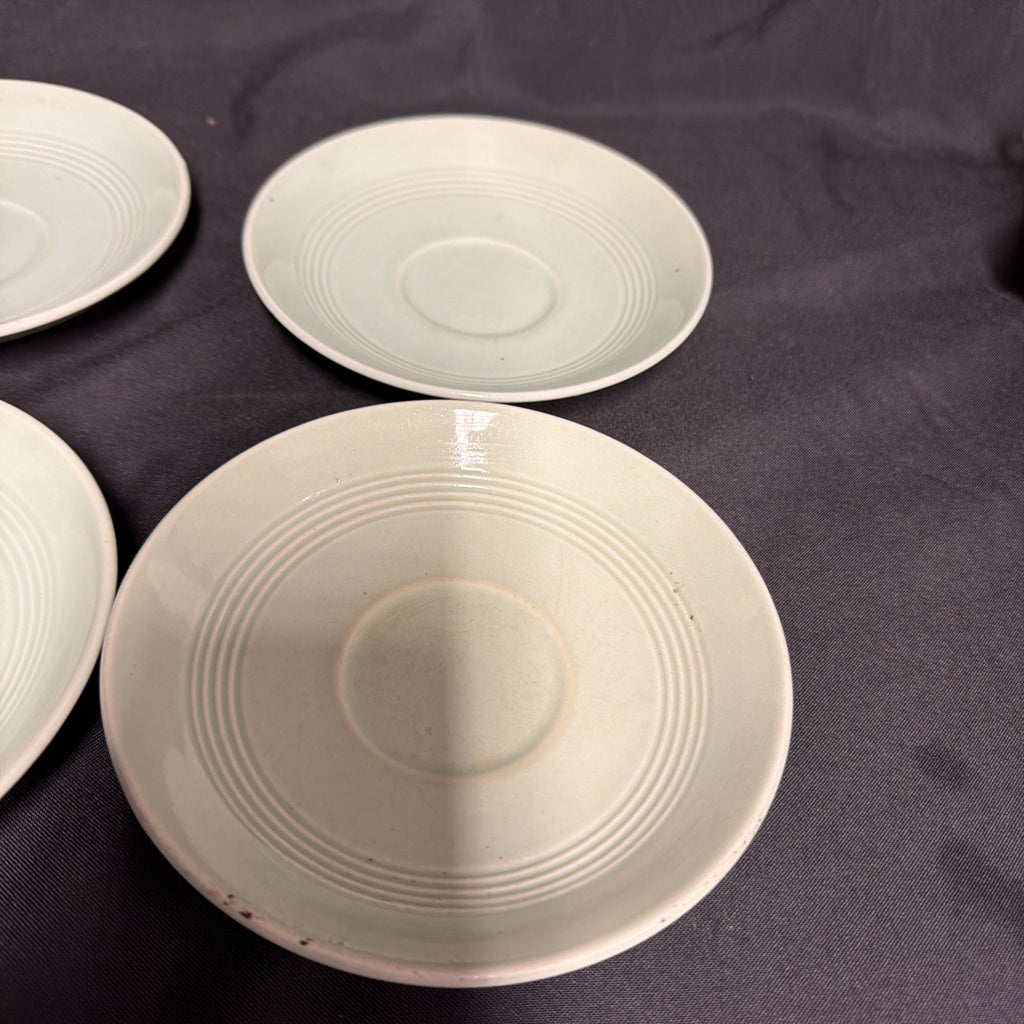 Wood's Ware Beryl Utility Green 1940's Ceramic Tea Saucer x 6 - (1919) 