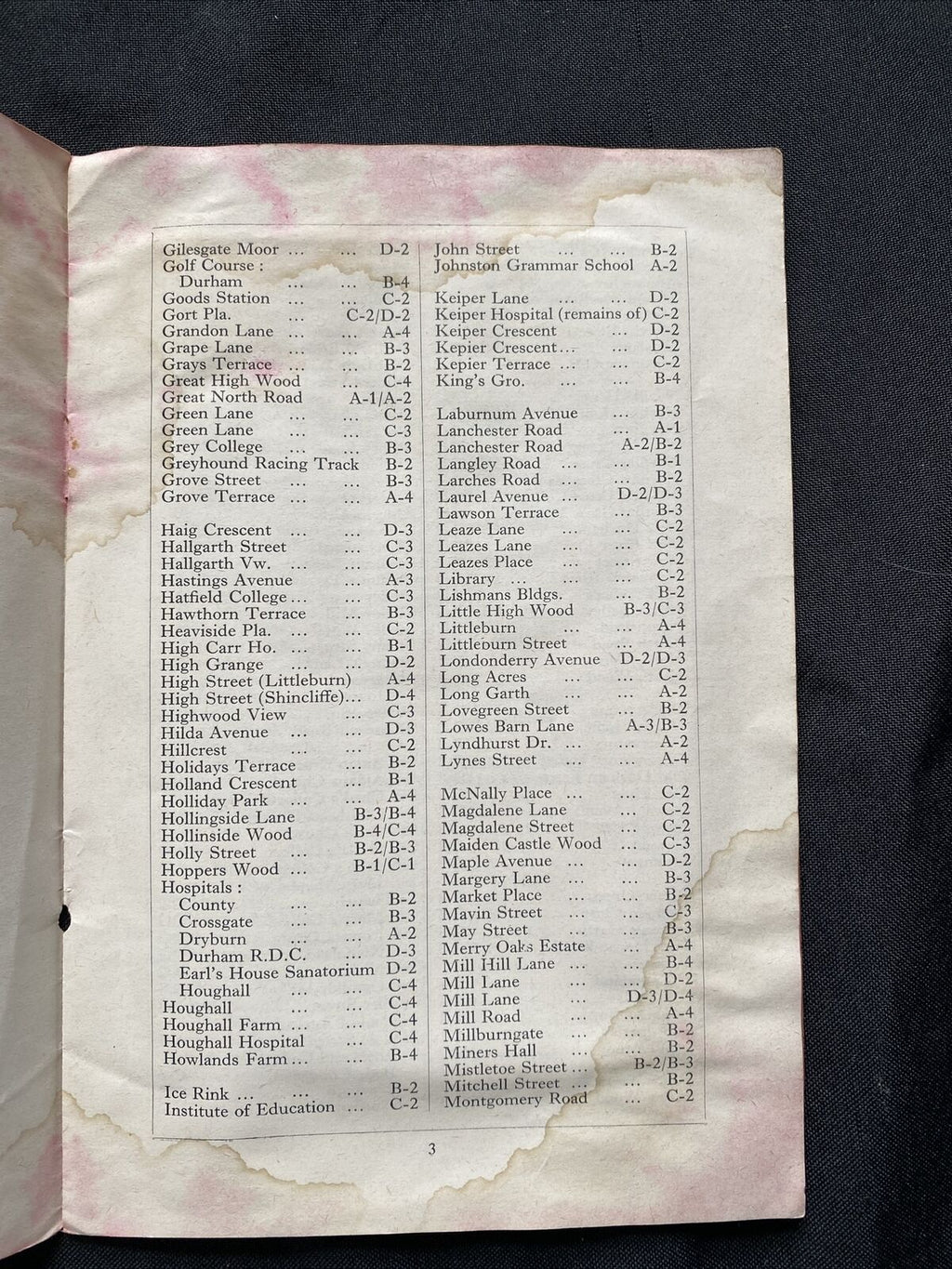 MAP - Easyfind 1960's New Map and Street Directory DURHAM - (9533)