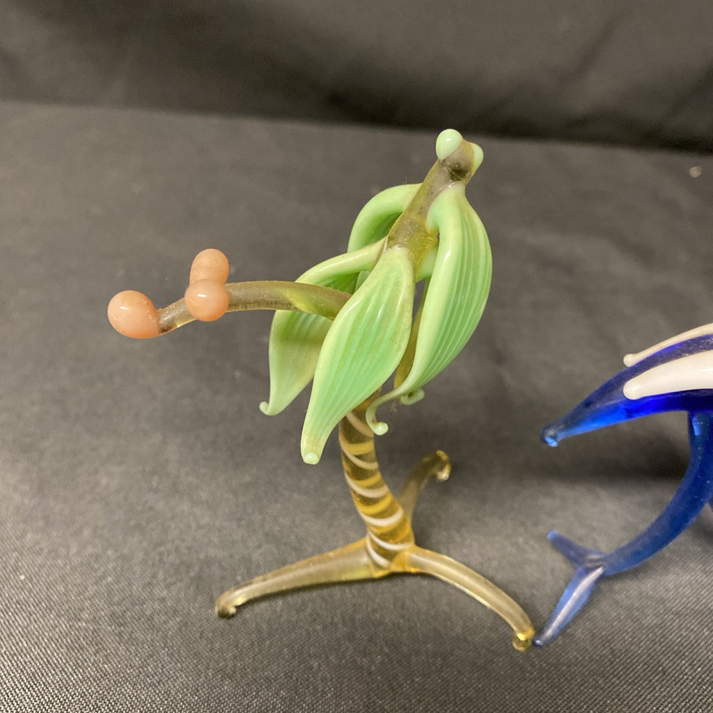 Murano x 3 1970's Glass figures Palm Tree, Owl, Heron - (1640