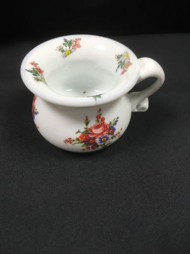 Antique Milk White Glass thick pressed potty ornament 8cm approx. - (2776)