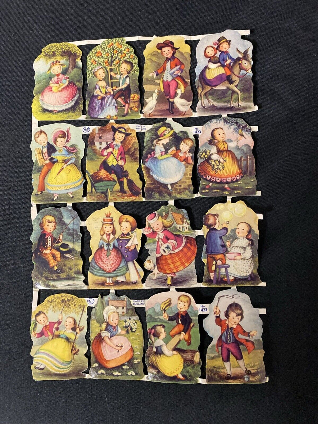 Vintage 1950's Gift Stickers Stamps Tags x 16 on uncut sheet - (5505)