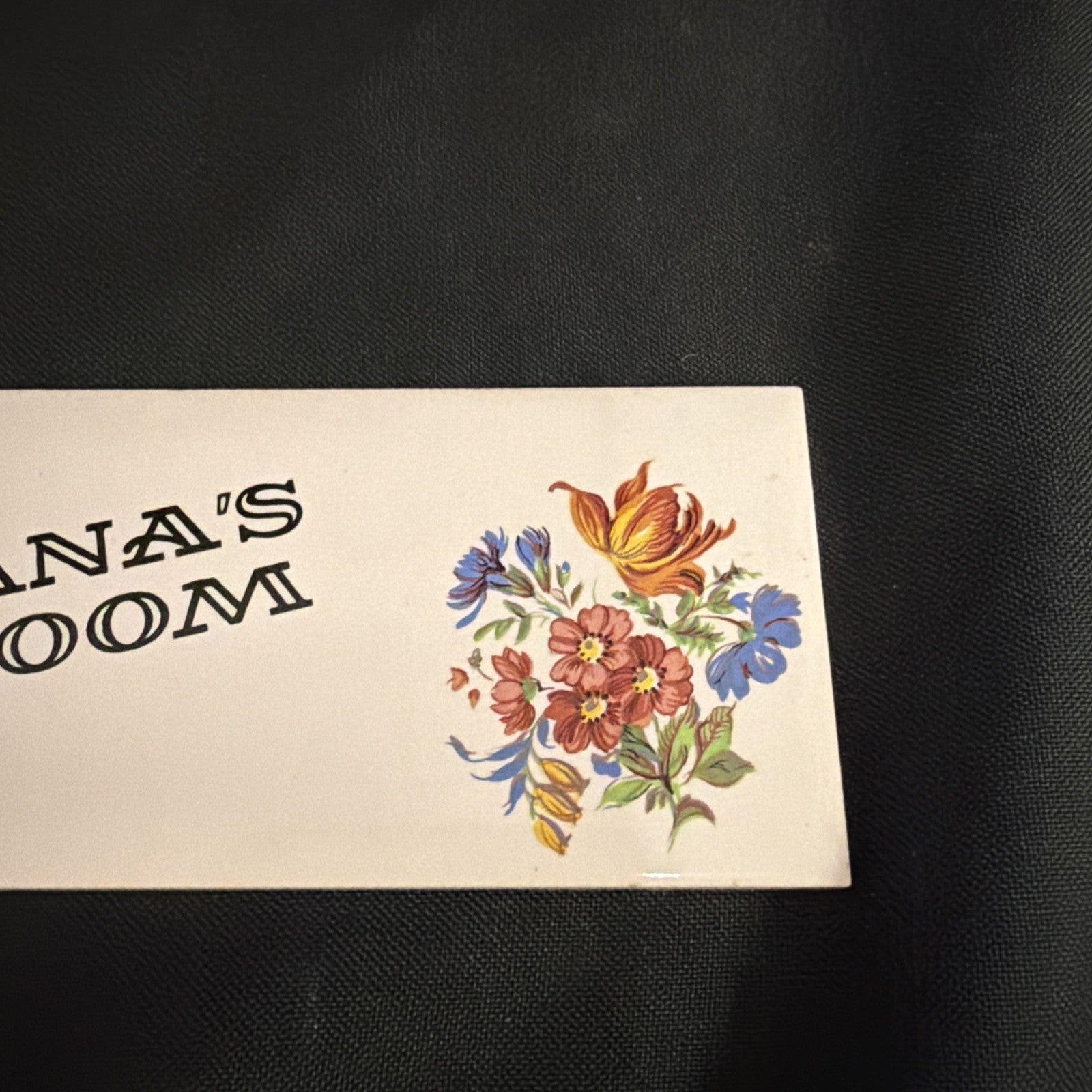 Vintage H & R Johnson ltd, Tile Name Plaque / Plate "Nanas Room" - (2363)