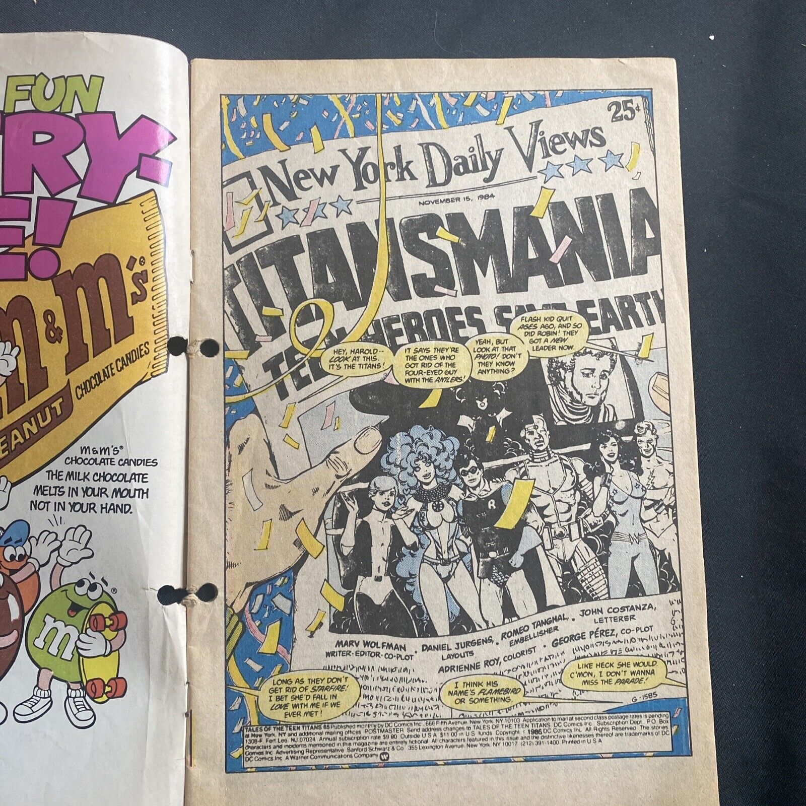 COMIC - DC Comics Tales of TEEN TITANS - May 1986 - Starfire - (8811)