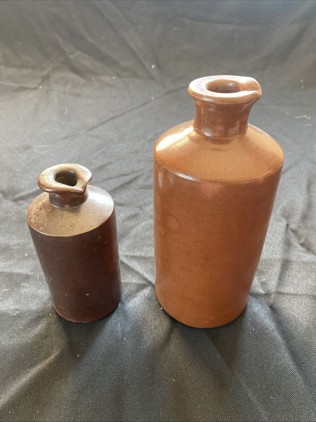 Pair of Salt Glaze Stoneware Bottles Lovatt & Lovatt Notts Langley Mill - (1003)