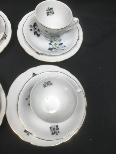 Bohemia Ceramic Works Czechoslovakia tea set antique 18 piece (6 trio) -(2764)