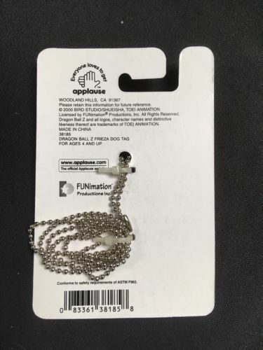 Dragonball Z Dog Tag and chain - FRIEZA - Brand new on card rare item - (6141)
