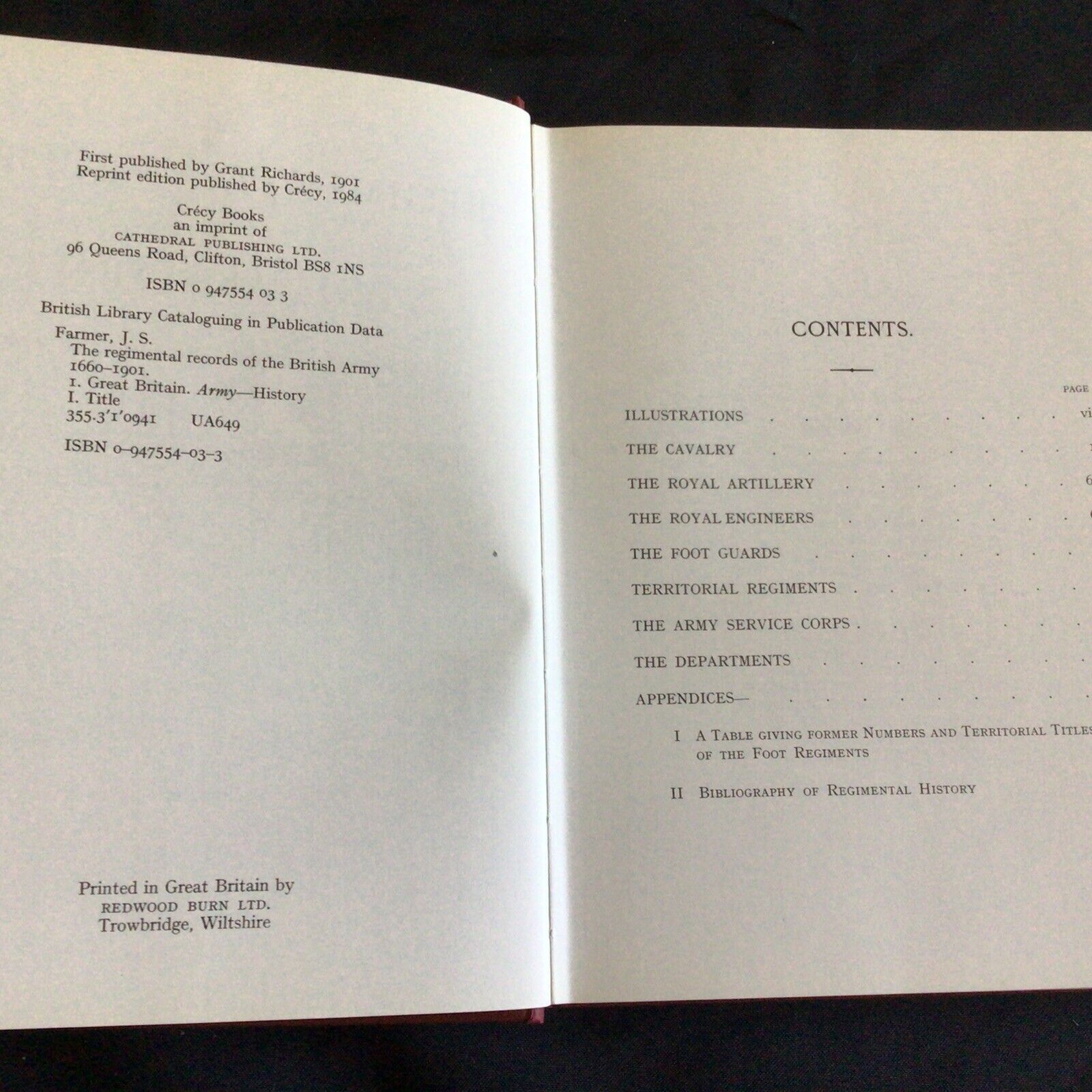 J.S. Farmer The Regimental Records if The British Army 1660-1901 book - (9732)