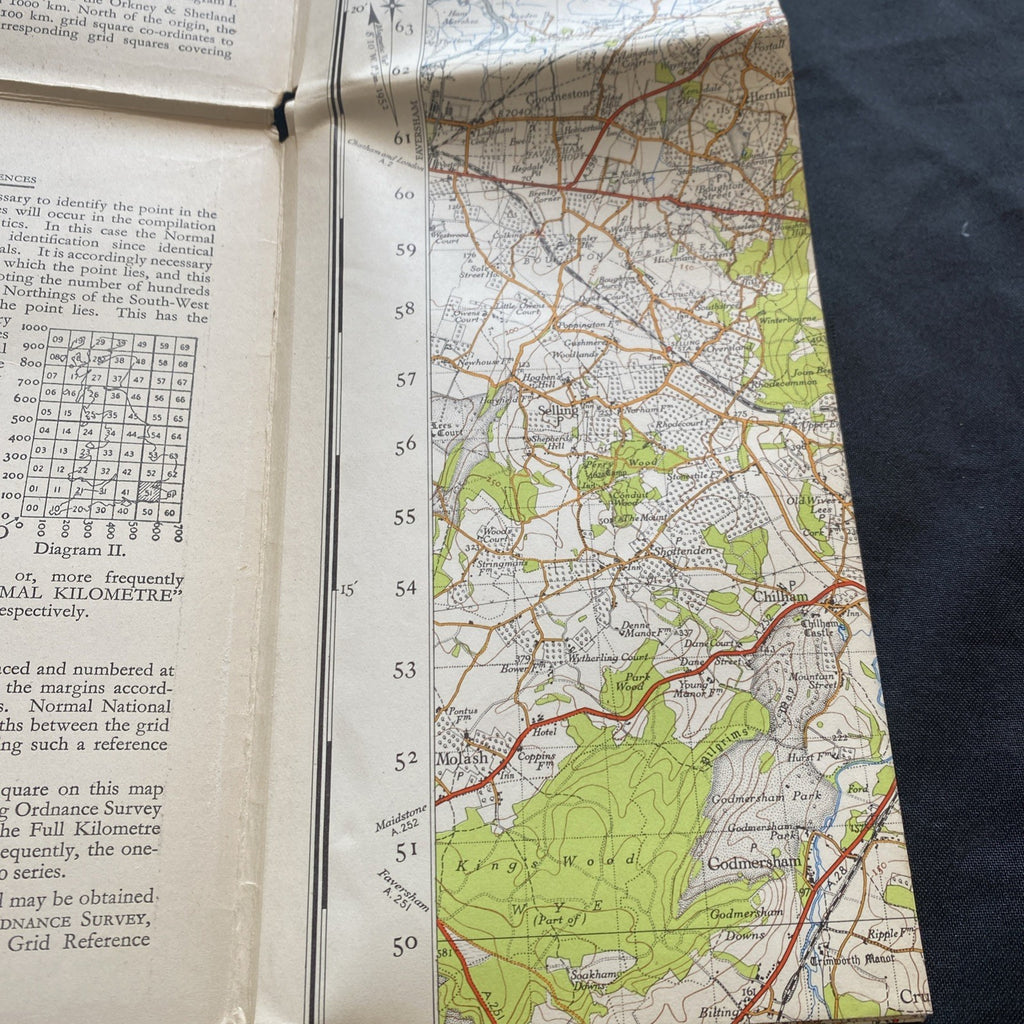 East Kent Ordnance Survey One Inch Map Published 1947 #173 (1287)