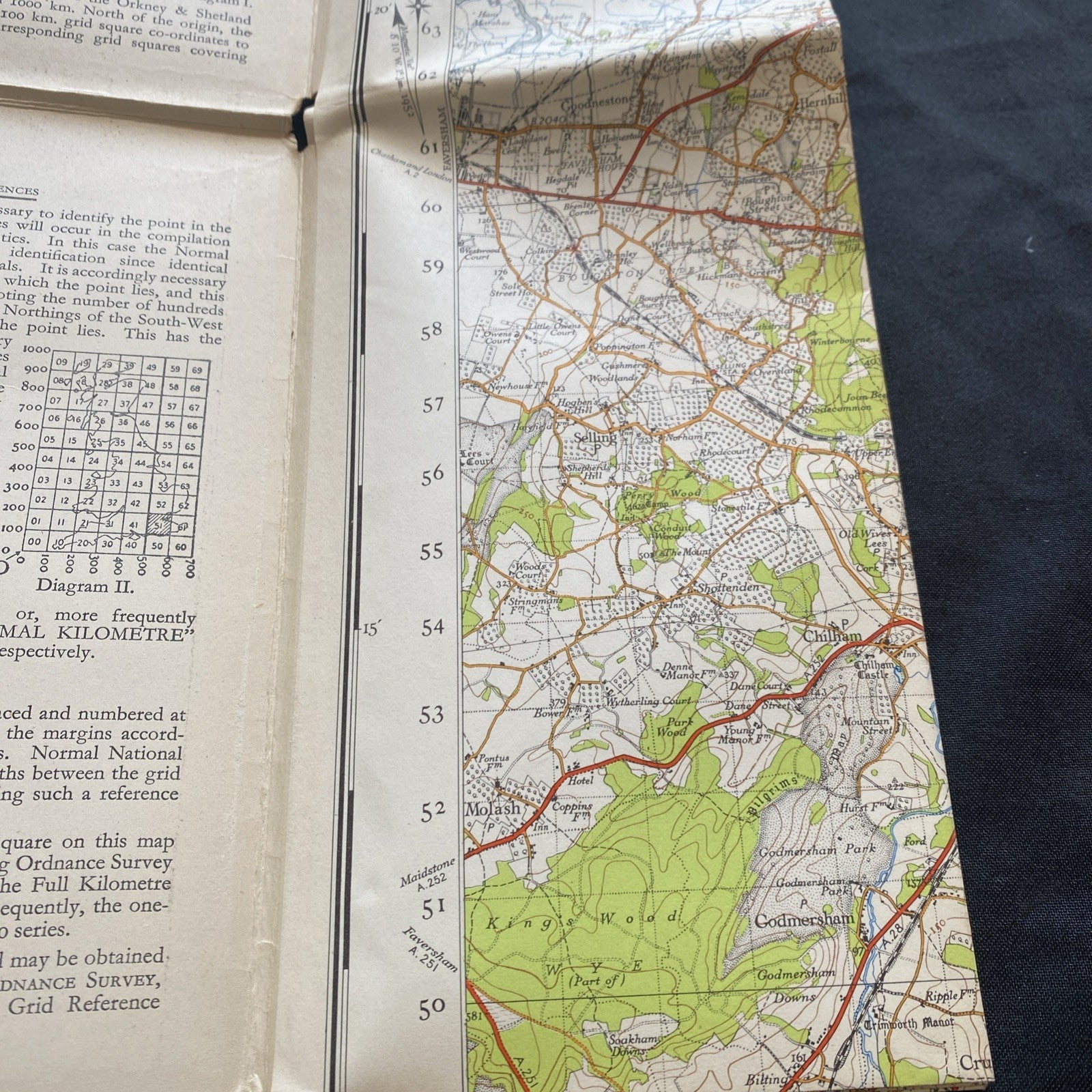 East Kent Ordnance Survey One Inch Map Published 1947 #173 (1287)