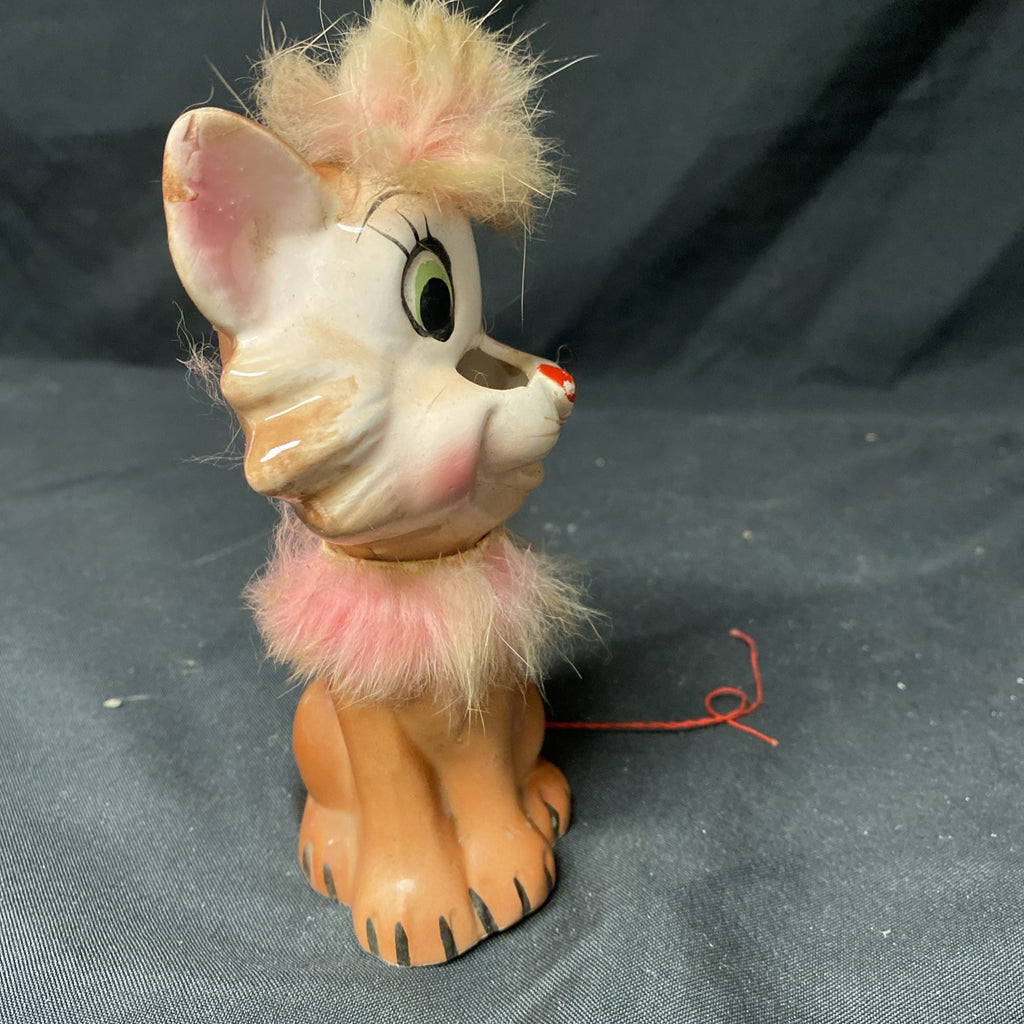 Davar Kitsch Kitty Cat Sew Caddy Scissor Holder Tape measure Japan -(1452)