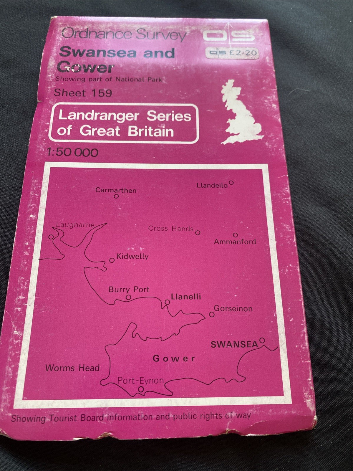 Swansea & Gower Ordnance Survey OS Landranger Map #159 1:50 scale (1225)