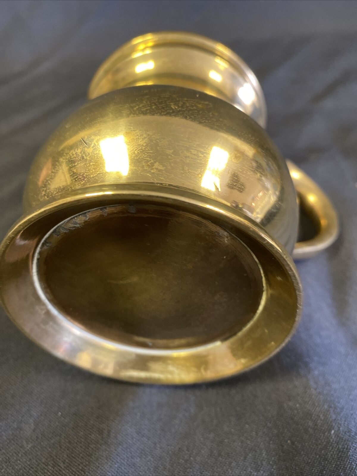 Solid Brass Victorian Antique Pub Measure stamped ER King Edward 1/2 Pint (6471)