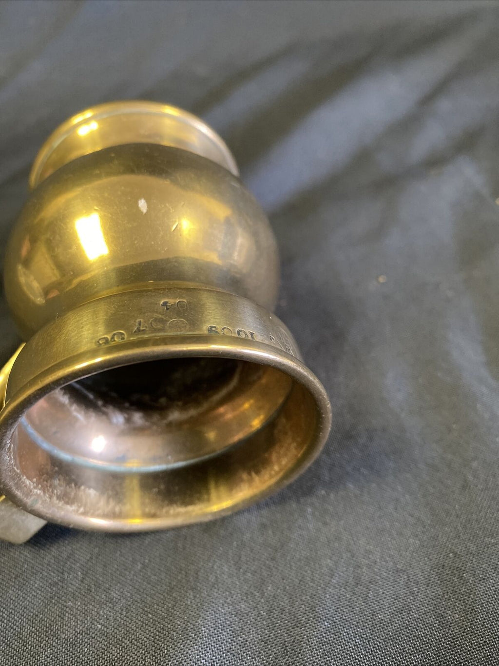 Solid Brass Victorian Antique Pub Measure stamped ER King Edward  1 Gill (6473)