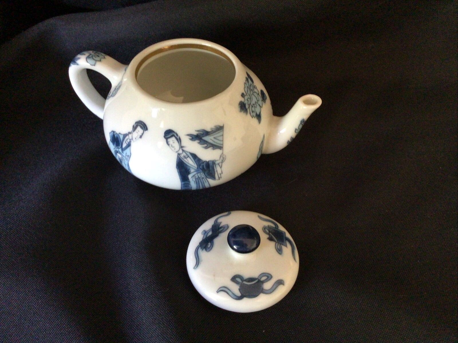 Teapot Collectors Small Ceramic Vintage 6cm Kangxi V&A Museum - (8631)