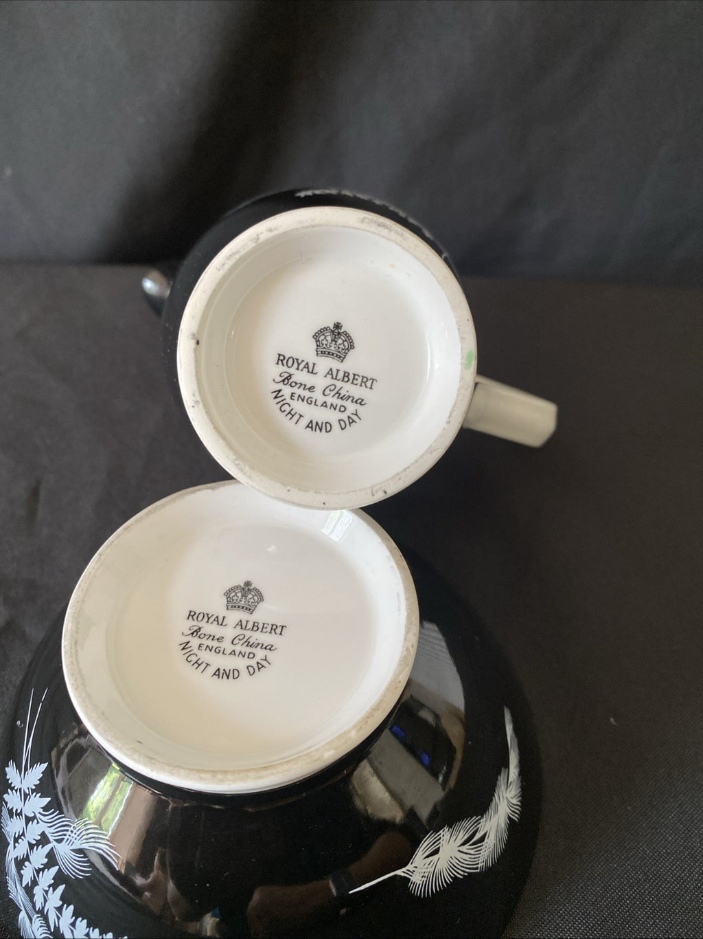Royal Albert Night & Day Cream / Milk Jug and Sugar Bowl Excellent Cond - (5727)