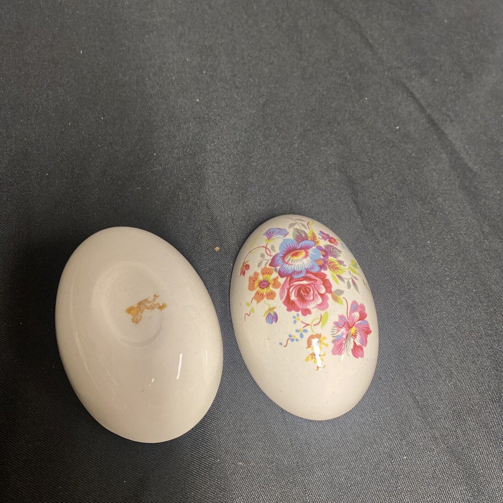 Trinket Box EGG - England China Egg Floral Design - (9209)