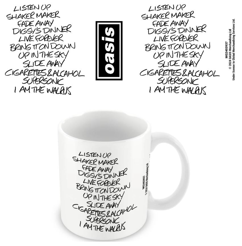 MUG Boxed Ceramic - MUSIC - Oasis, Set List