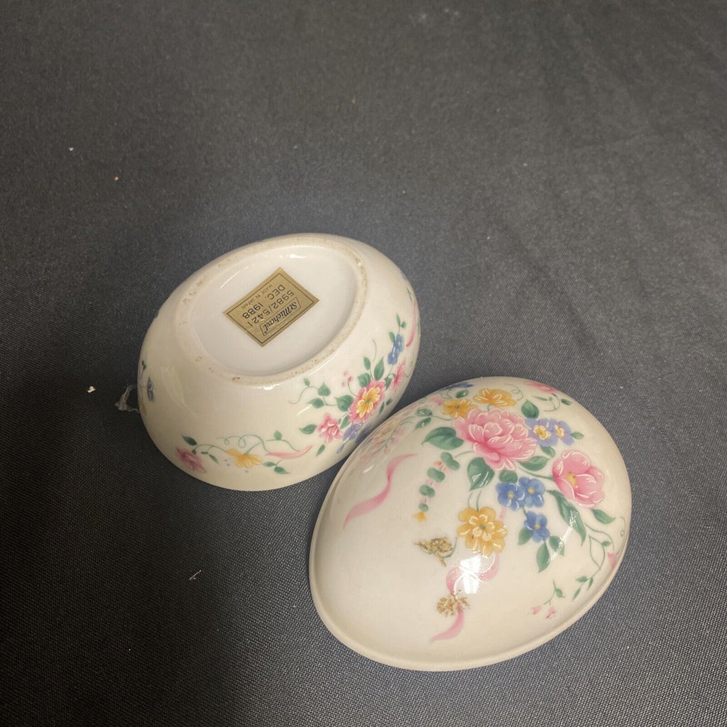 Trinket Box EGG - St Michael Marks and Spencer Pottery Egg England - (9215)