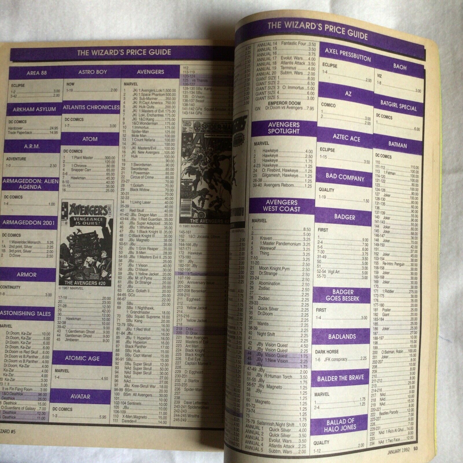 WIZARD Comic Collectors book and price guide No 5 January 1992 - (8897)