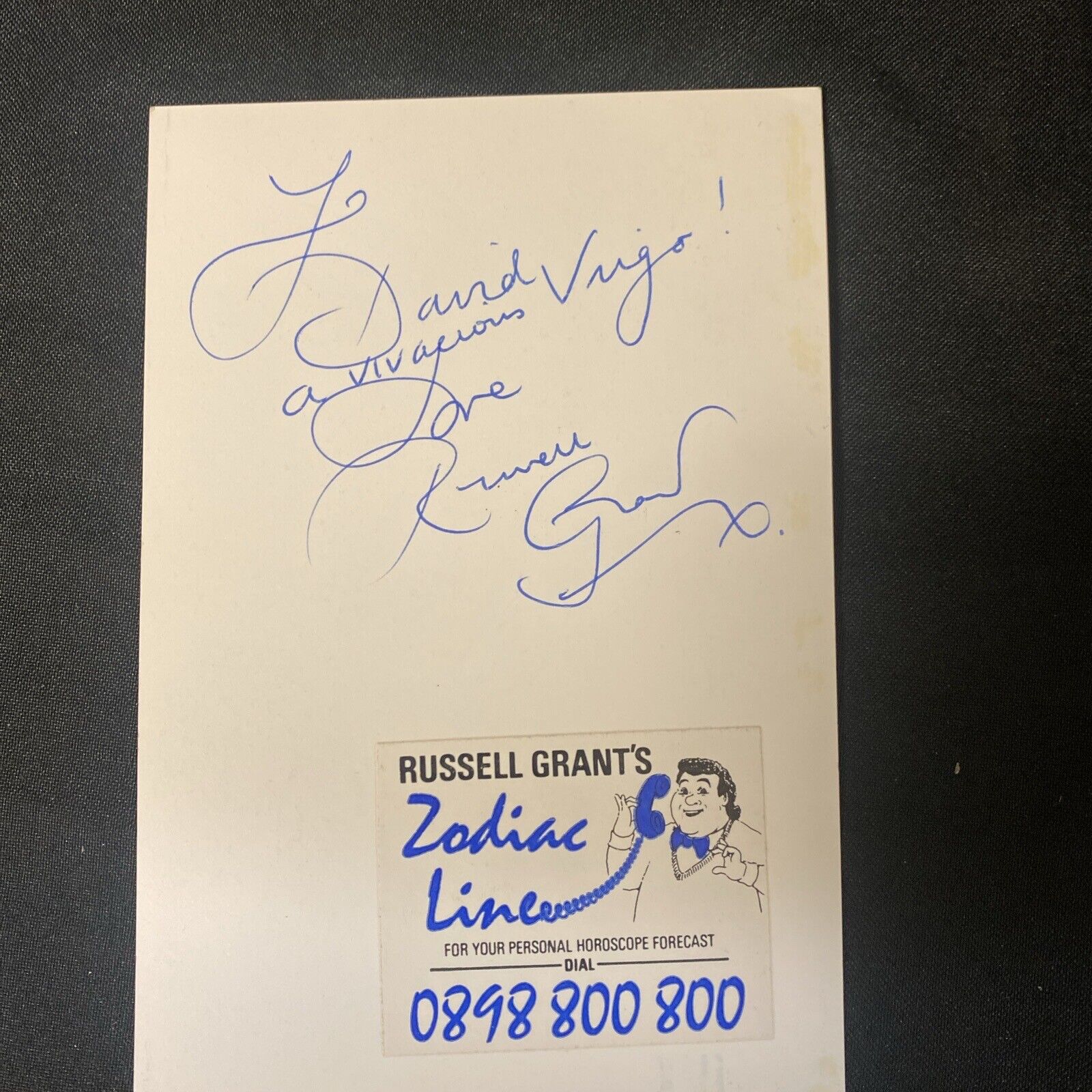Press Fan Photo Signed Autographed by Russell Grant Original Vintage (8920)