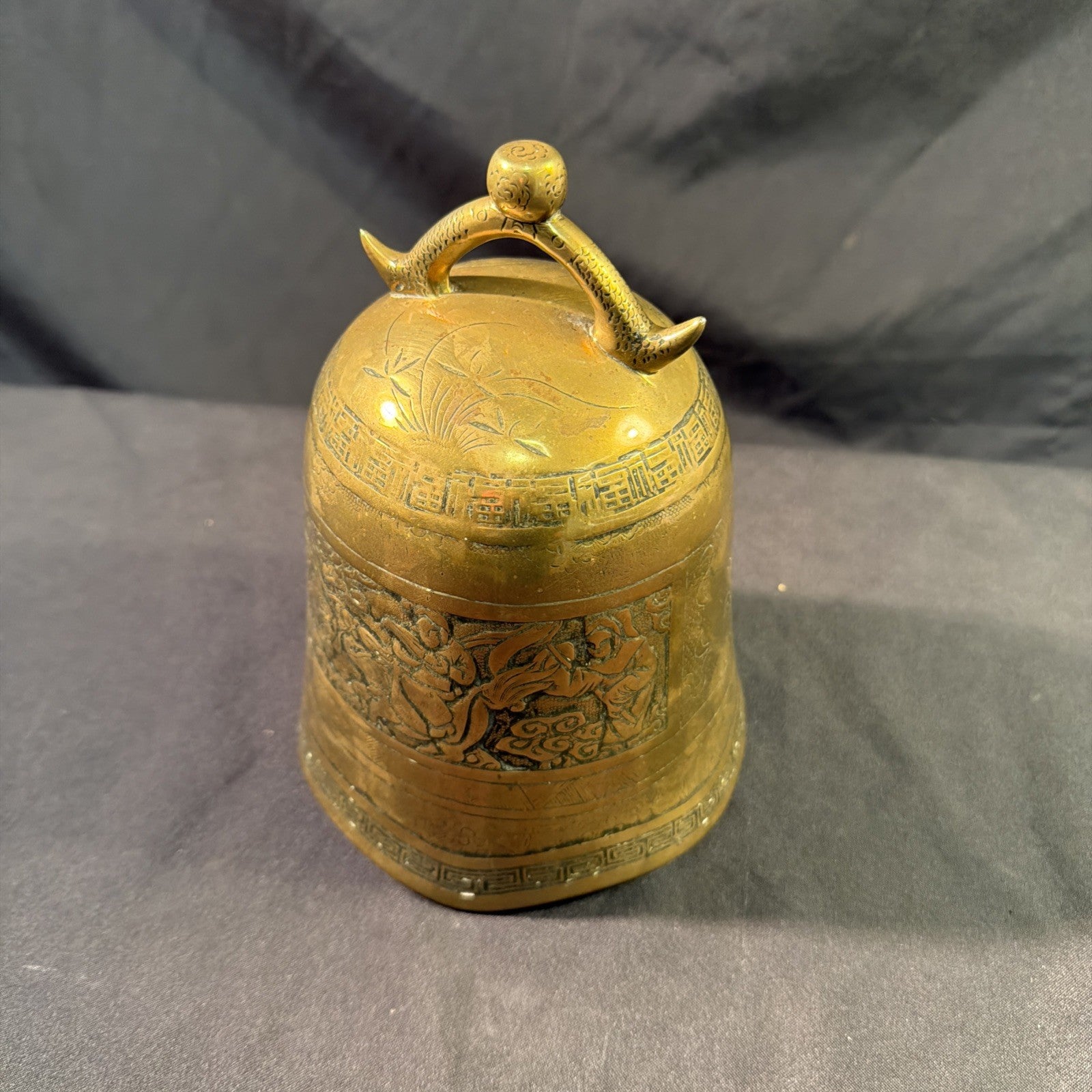 Antique Shanghai 1920 Gong Bell Heavy Brass - (1990)