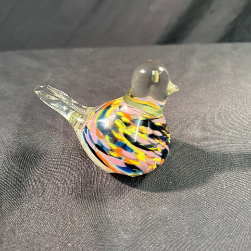 Murano Bird Paperweight  9cm coloured glass Vintage - (2080)