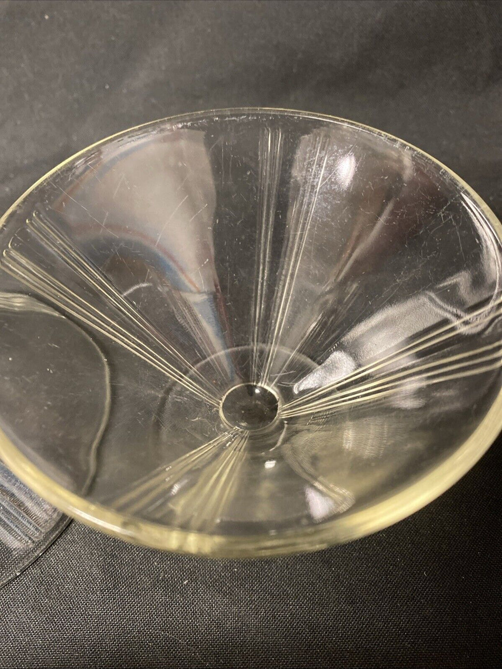 2 x 1930s Art Deco Clear Sundae icecream glass Dish - 7cm Tall, 10cm Diam (5497)