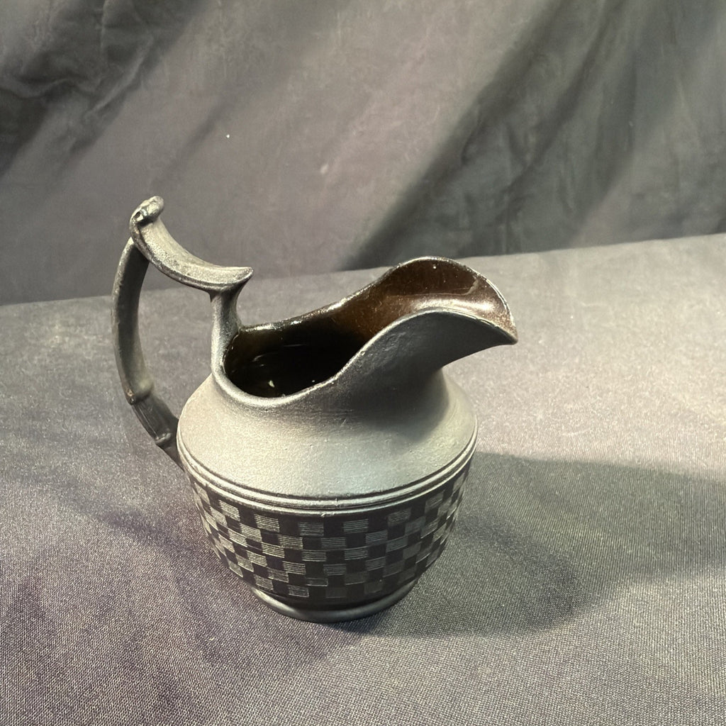 Vintage Black Basalt Jug / Creamer 9cm tall Wedgwood? - (1982)