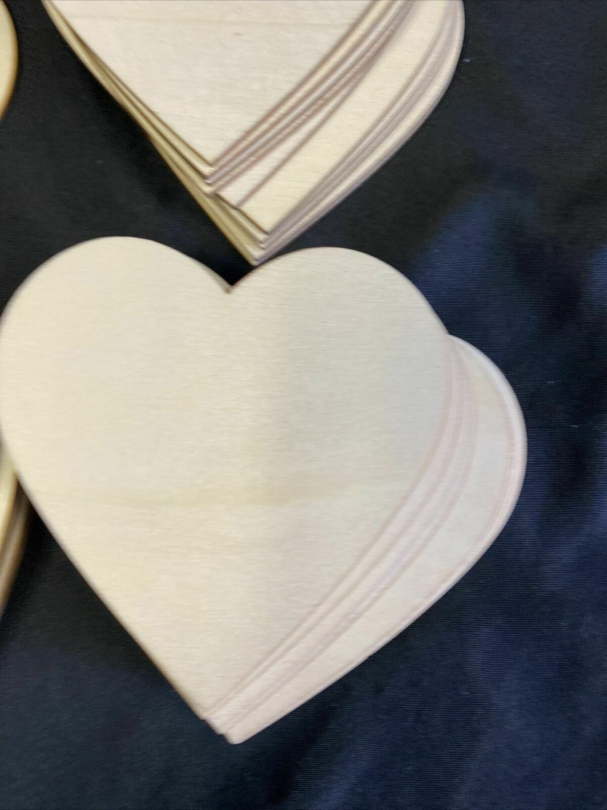 Hearts Wood Blank Plain 3mm x 10cm Ply x 45 - Weddings etc - (7692)