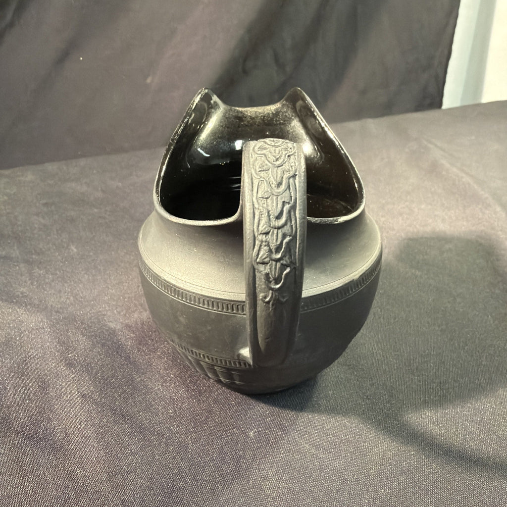Vintage Black Basalt Jug / Creamer 10cm tall Wedgwood? - (1980)