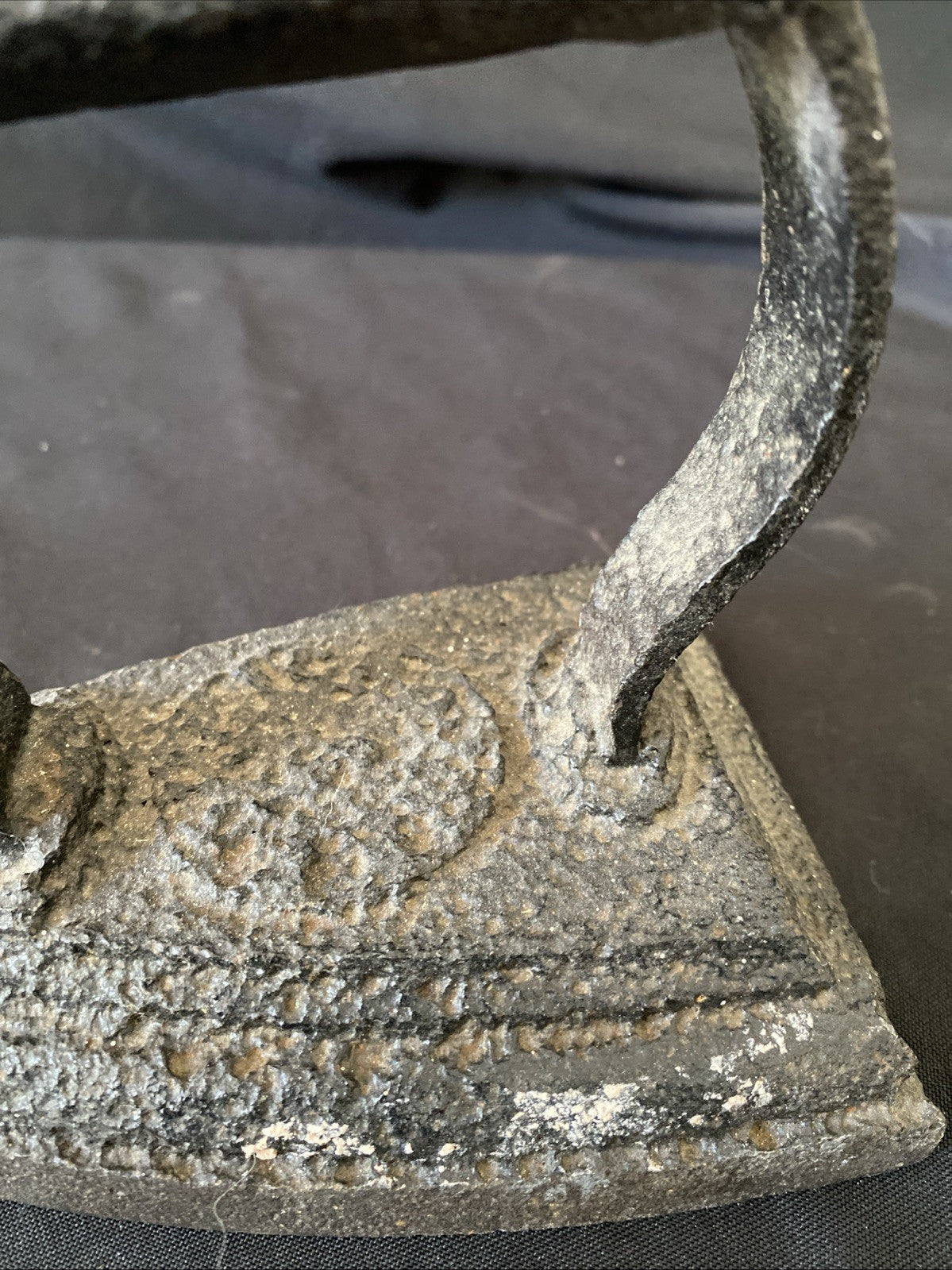 Antique Cast Iron Flat Clothes Iron Heavy Doorstop Kitchenalia - (1207)
