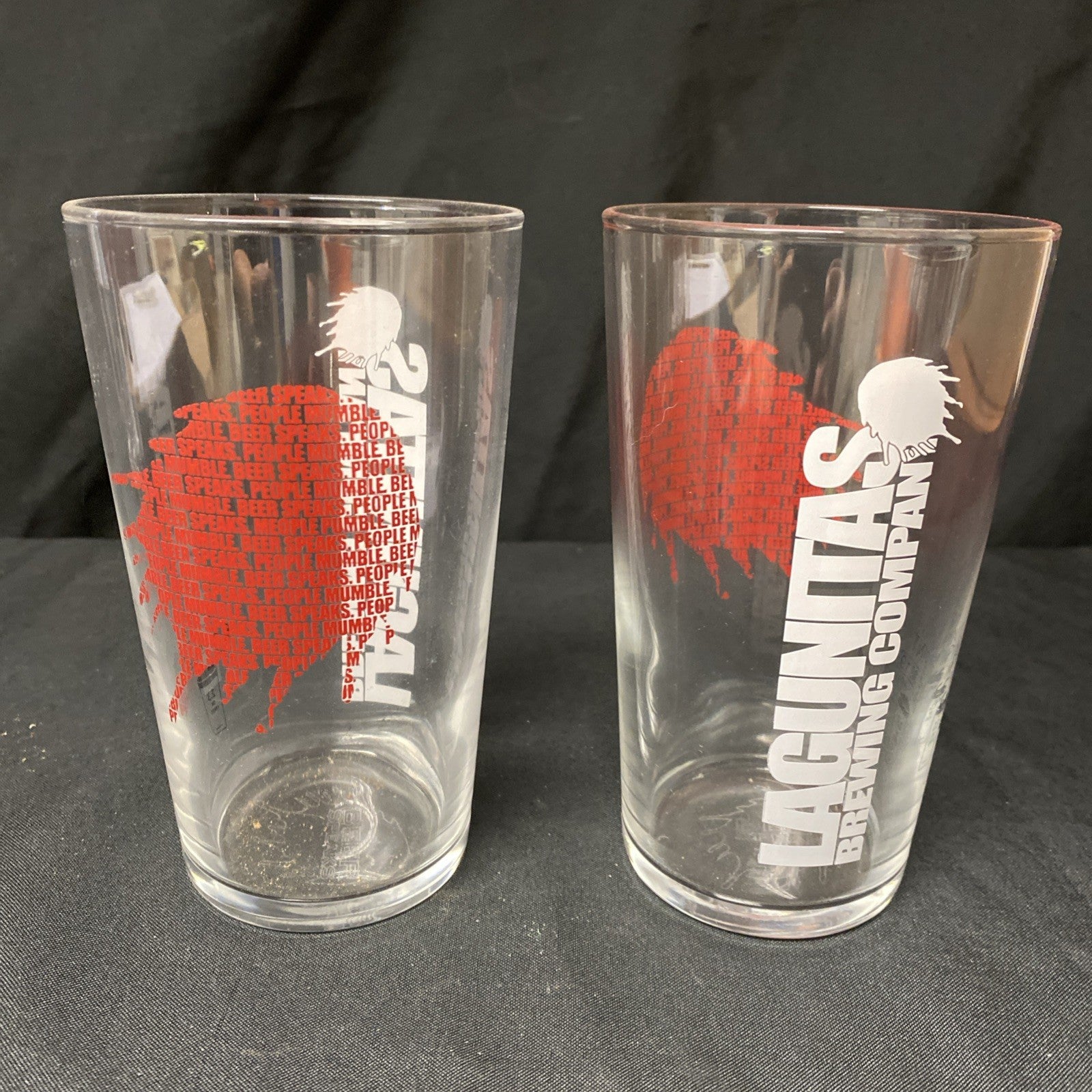 2X Lagunitas Brewing Co. Pint Glasses Lager Beer Drinks Home Bar Pub (1337)