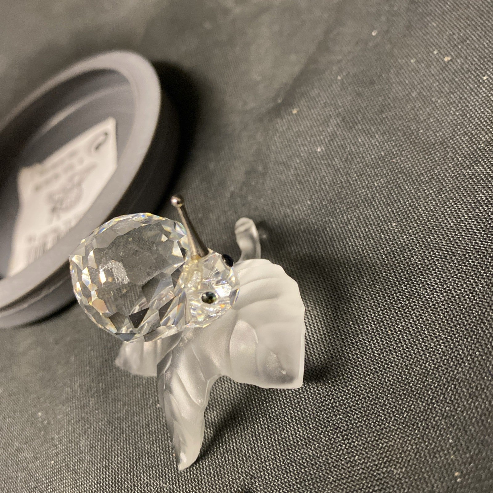 Swarovski Silver Crystal Small Snail on a leaf - Boxed SEE NOTE - (1617)