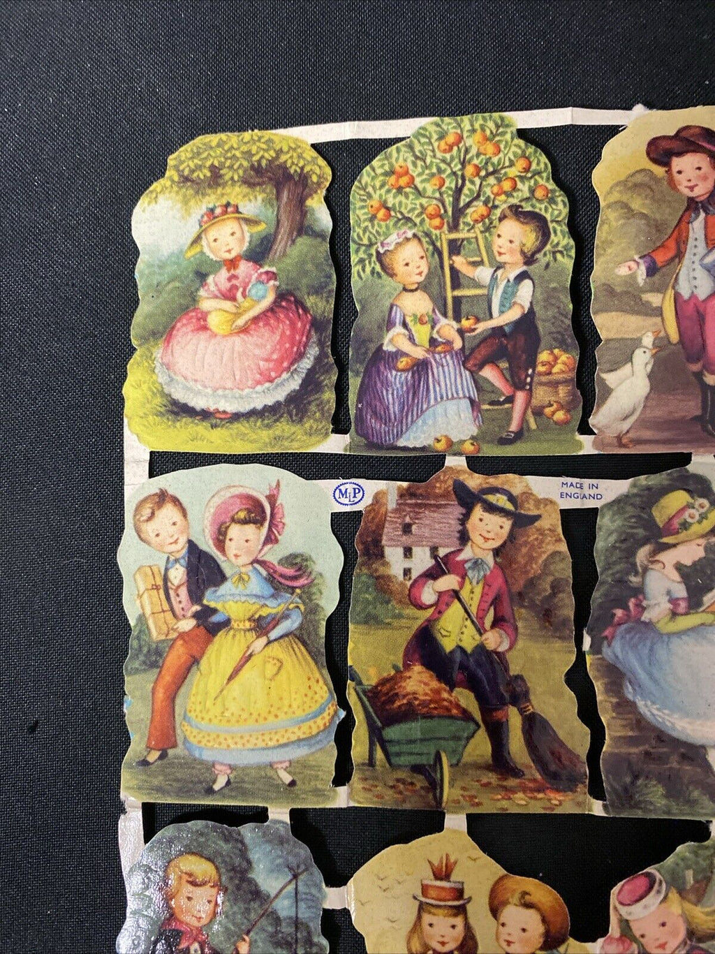 Vintage 1950's Gift Stickers Stamps Tags x 16 on uncut sheet - (5505)
