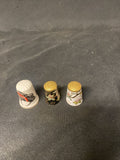 Collectable Vintage 2x Cloisonne Thimbles and 1x porcelain Salvation Army (5155