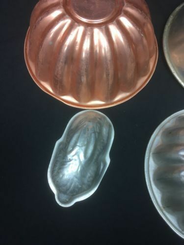 Vintage Aluminium Jelly Blancmange pans x 4 Vintage Tala rabbit - (6414)