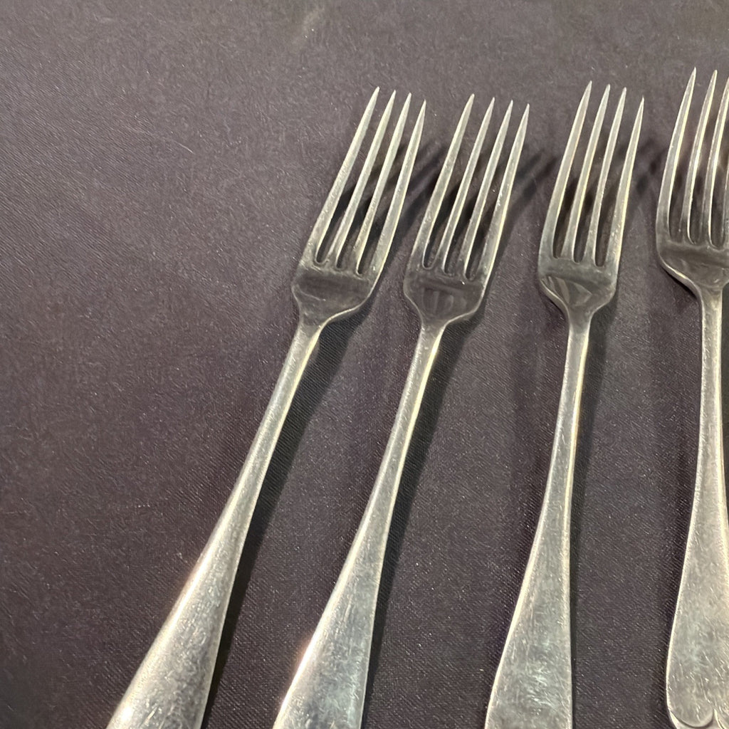 Amalgum Silver Forks x 6 VERY RARE Pinder Bros Stamped Amalgum - (2054)