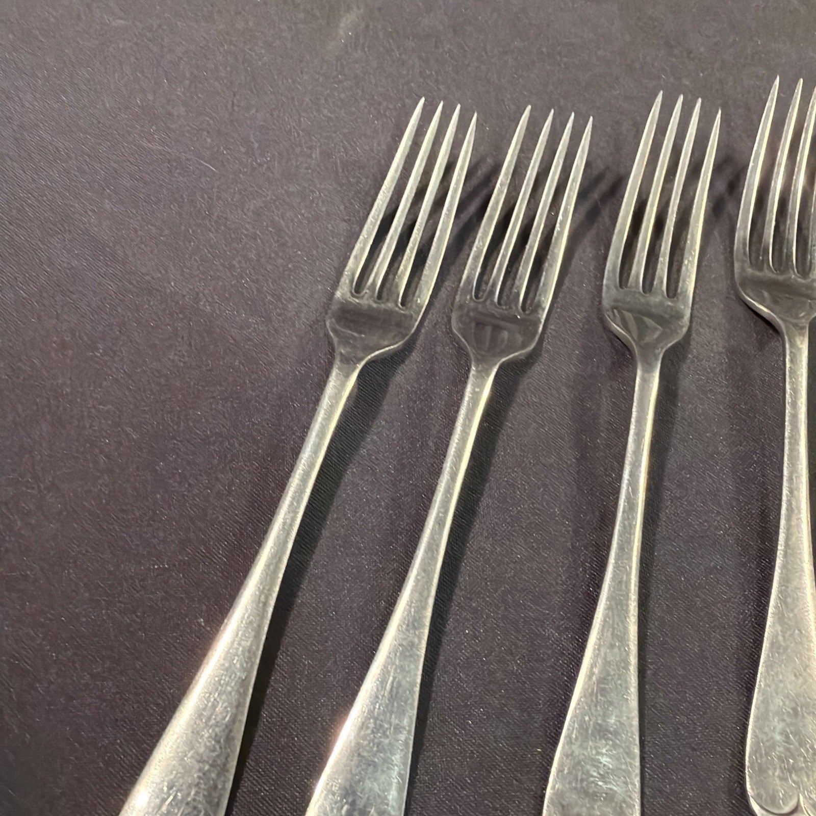 Amalgum Silver Forks x 6 VERY RARE Pinder Bros Stamped Amalgum - (2054)